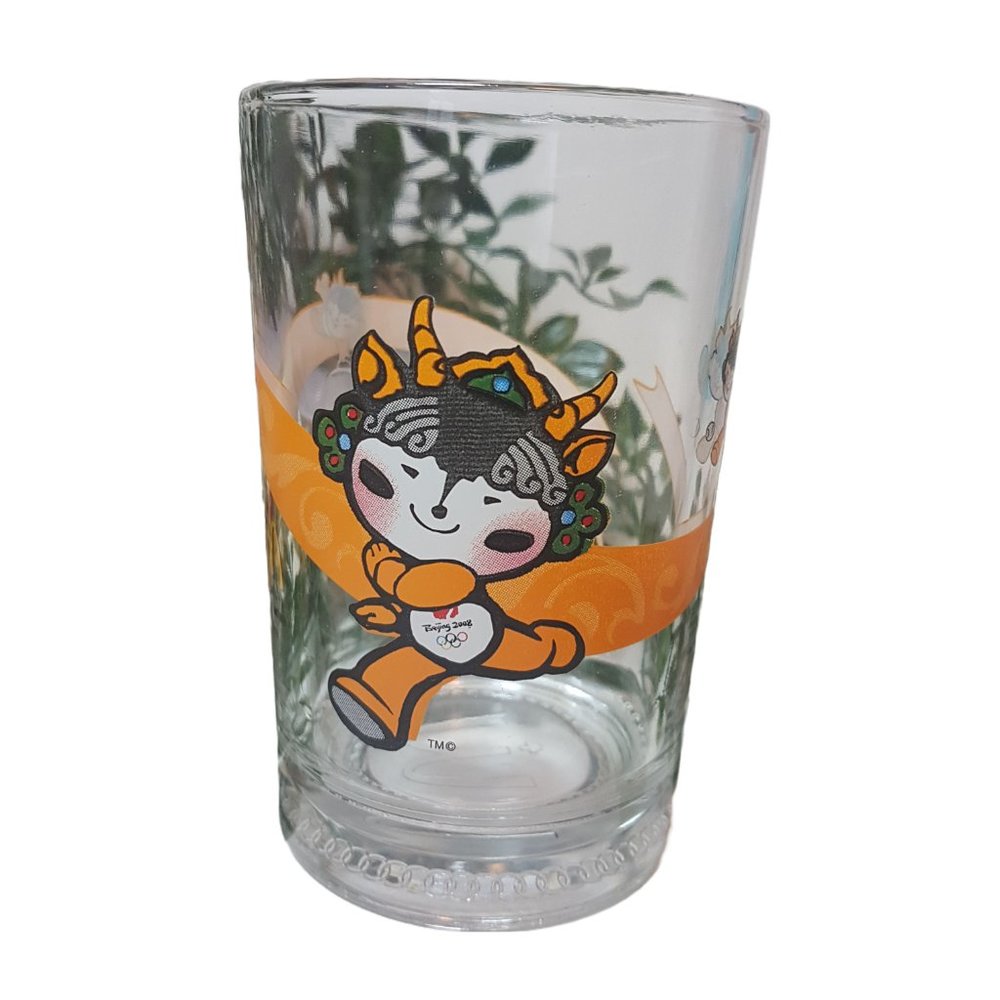 Vintage Collectible McDonald's Canada 2008 Beijing Olympic Drinking Glass Orange